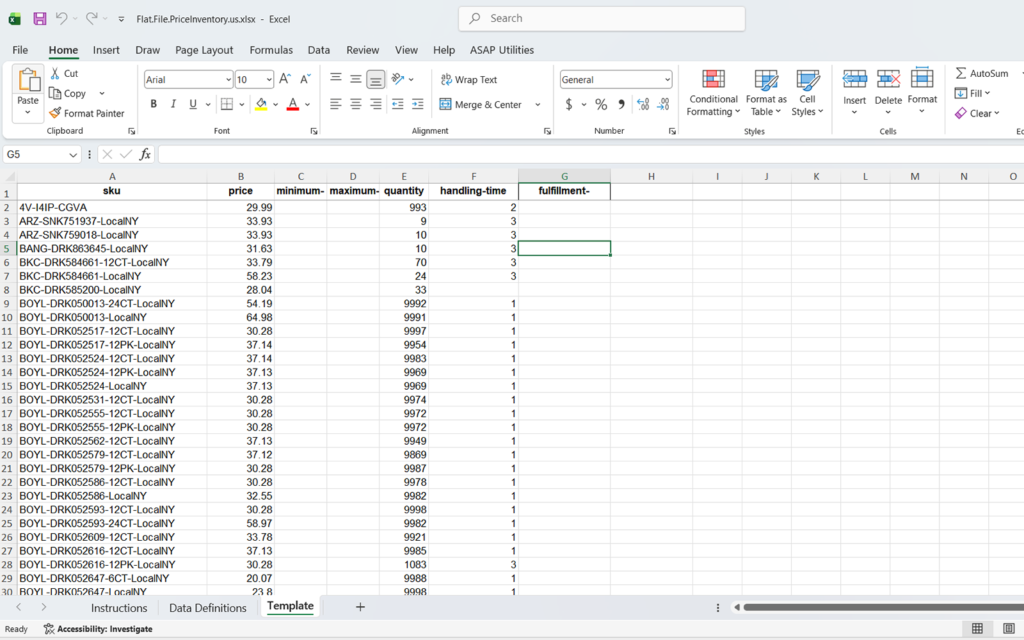 amazon inventory upload