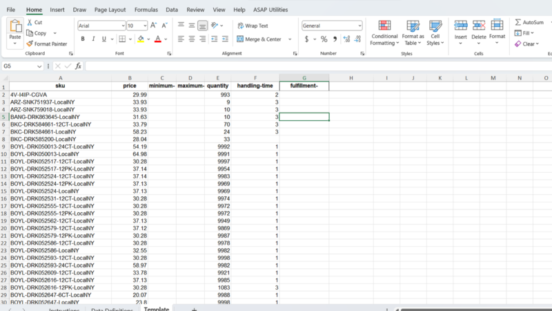 amazon inventory upload